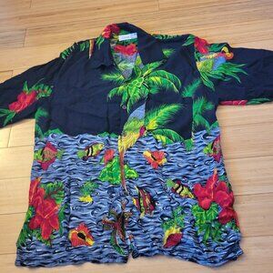 Original Hawaiian Shirt By Basix Red Size medium. 100% rayon. Very soft